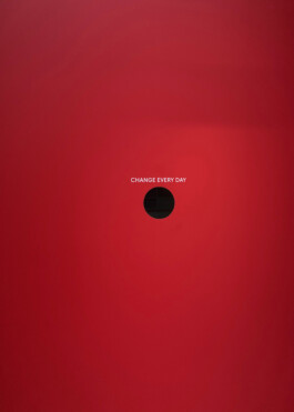 Red wall with a hole 