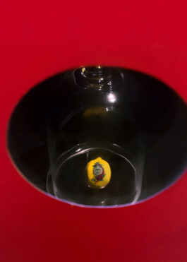 Red hole with a lemon inside