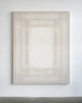 Canvas stretchers seen through painting 