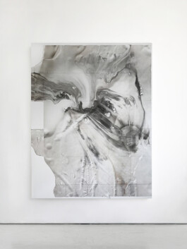 Painting with white and grey ink 