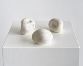 Three white shapes artwork 